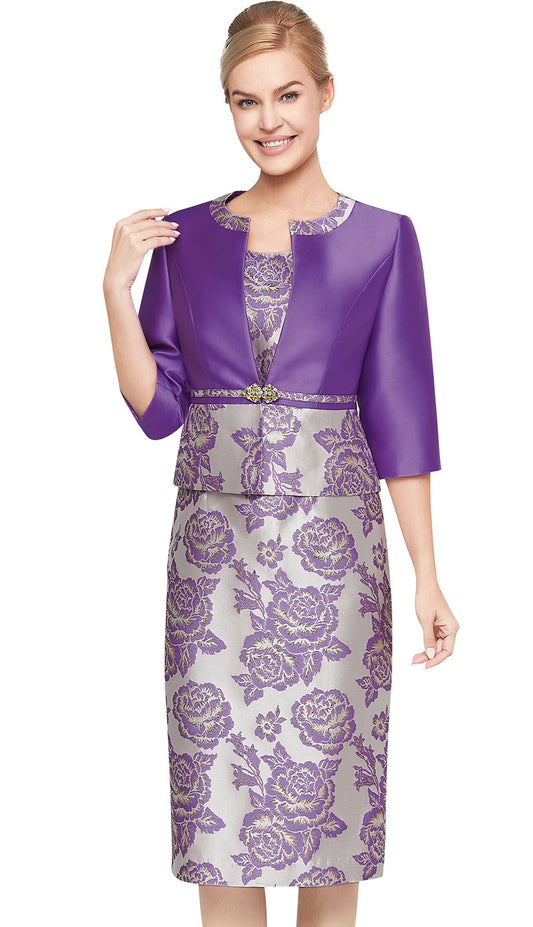 Nina Nischelle 3605-PUR-QS Ladies Church Jacket Dress