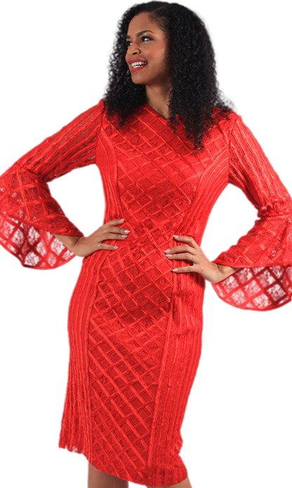Diana Couture 8566-RED Church Dress
