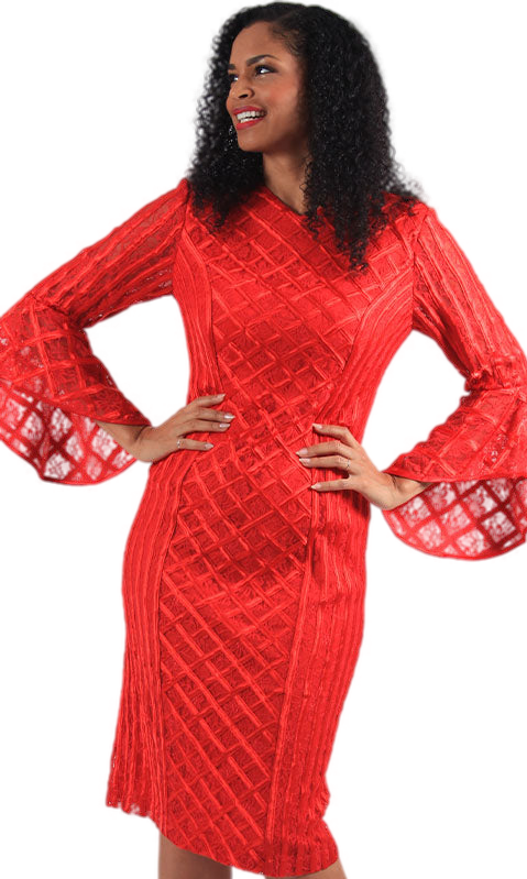Diana Couture 8566-RED Church Dress