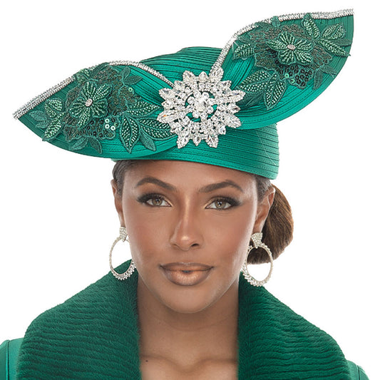 Donna Vinci H12308-GRN-QS Church Hat