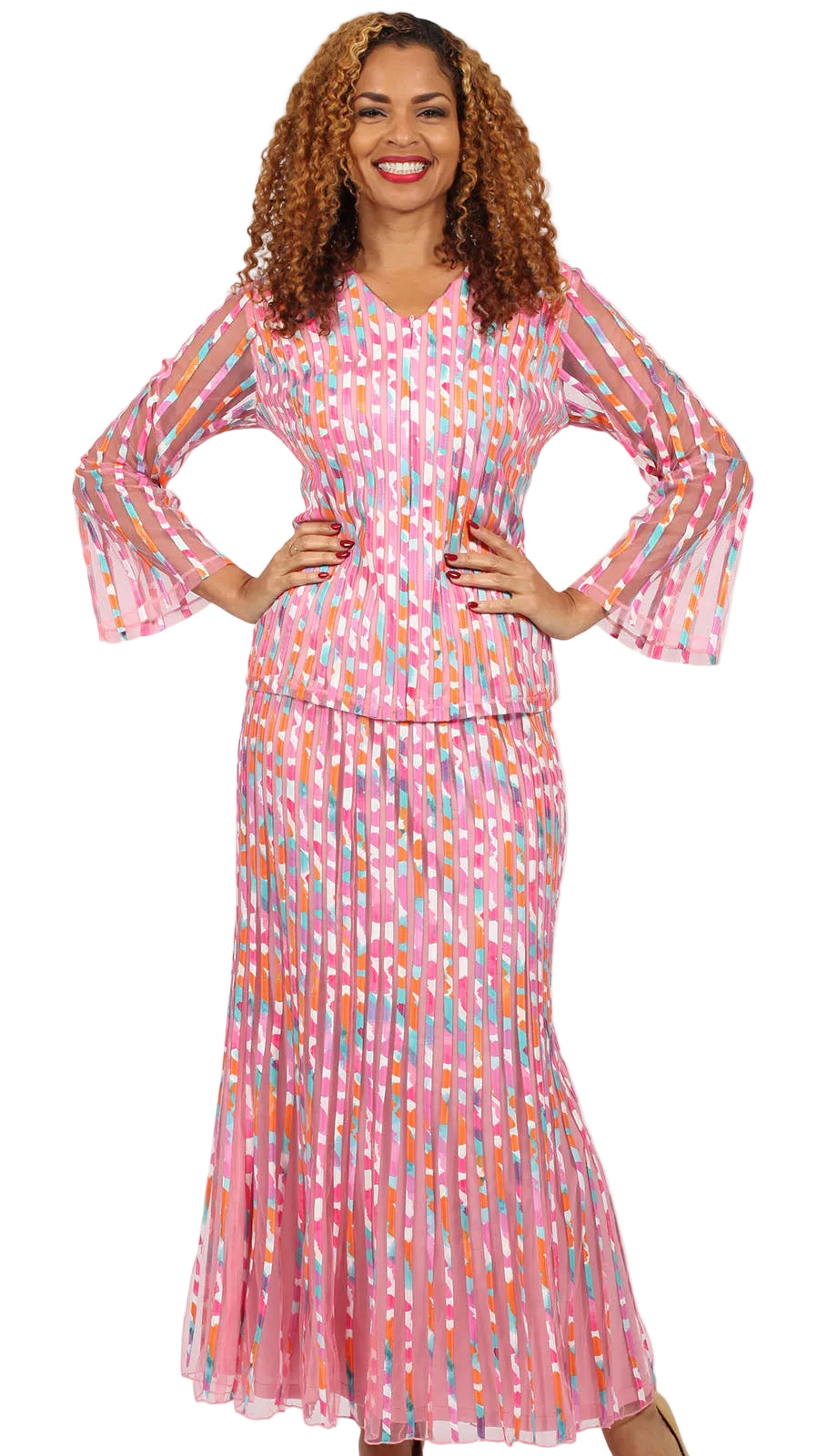 Diana Couture 9055-PNK-CO Church Suit