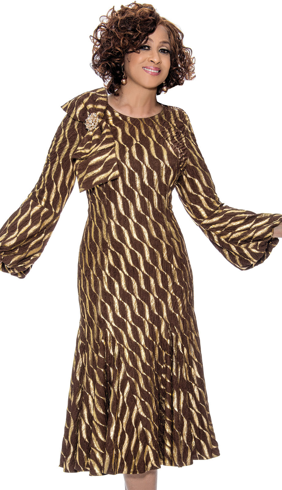 Dorinda Clark Cole 309021-BRN-QS Church Dress