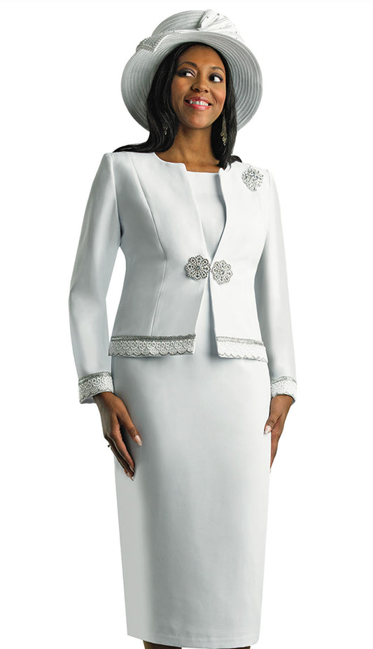 Lily And Taylor 4272-WHT-QS Church Suit