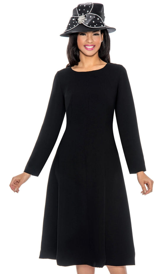 Giovanna D1451-BLK-CO 1pc MicroFiber Women Sunday Dress For Church