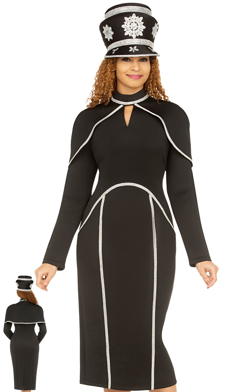 Giovanna DP2421-BLK-CO Womens Church Dress