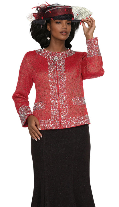 Elite Champagne Knit 5961-RED-IH Church Hat