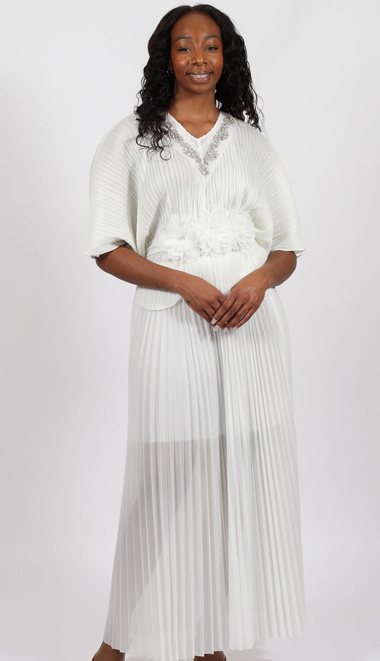 Diana Couture 8078-WHT Church Dress