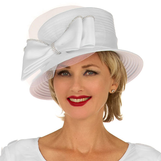 Giovanna H0978-79-WHT Womens Church Hat