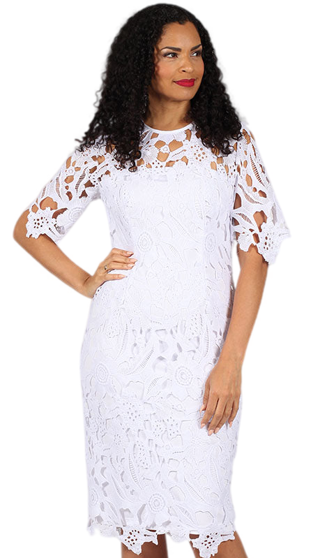 Diana Couture 8738-WHT Church Dress