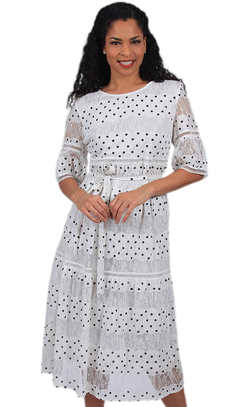 Diana Couture 8606-WH Church Dress