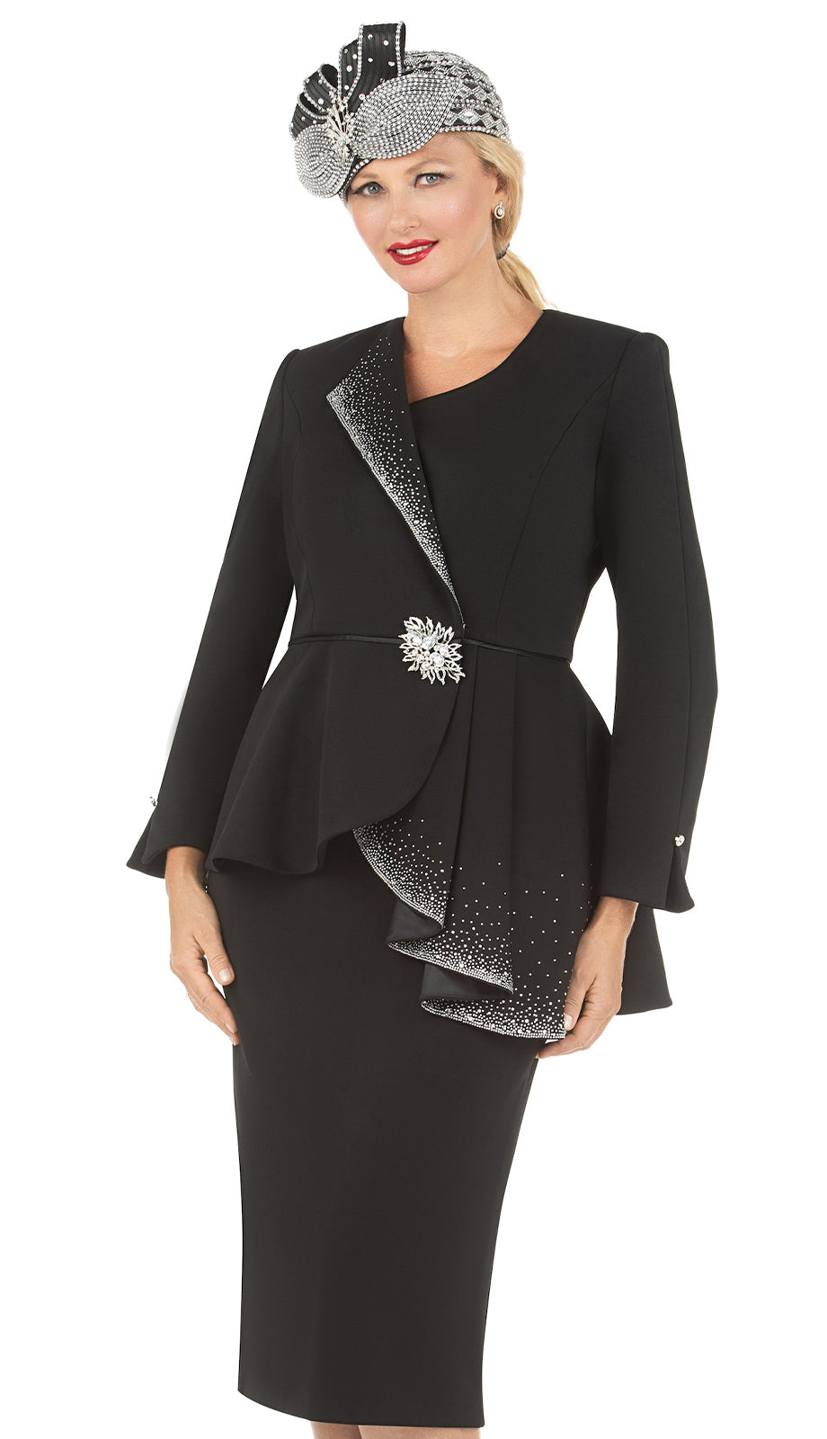 Giovanna G1183-BLK Church Suit-Hat