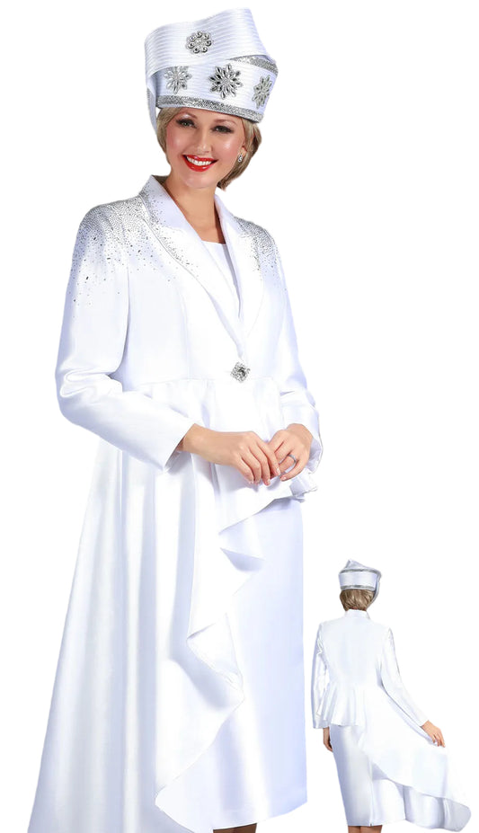Giovanna D1306-WHT-CO Church Suit