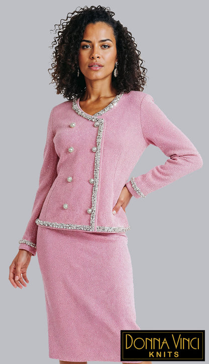 Donna Vinci 13462-PNK Church Suit