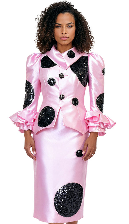 Donna Vinci 12205-PNK Church Suit