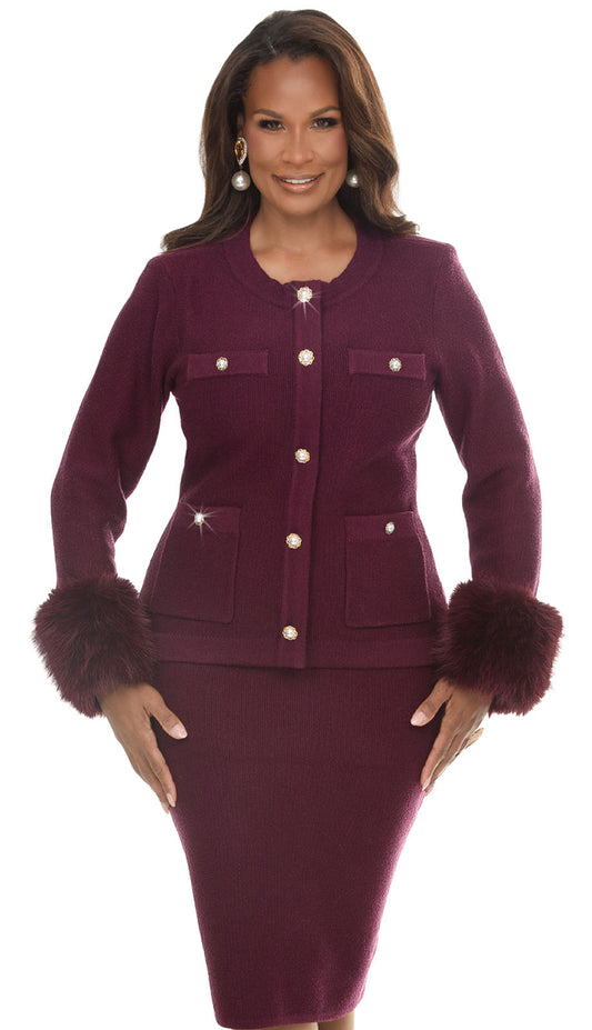 Donna Vinci 13470-PLM Church Suit
