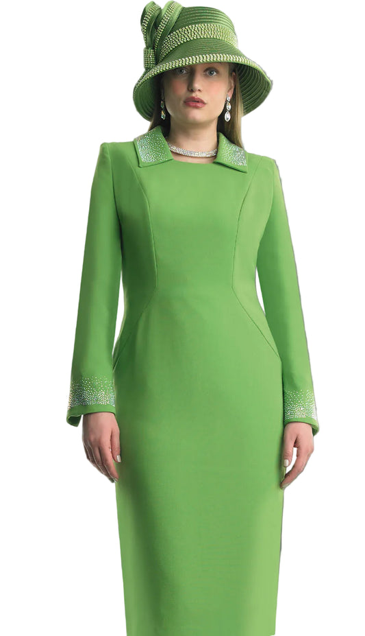 Lily and Taylor 4879-GRN Church Dress-Hat