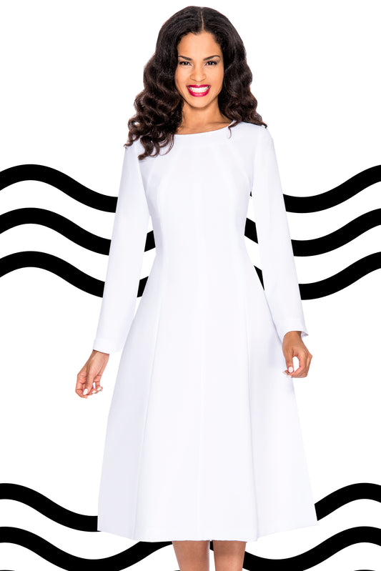 Giovanna 1451-WHT-CO ( 1pc Silk Look Women Dress For Church )