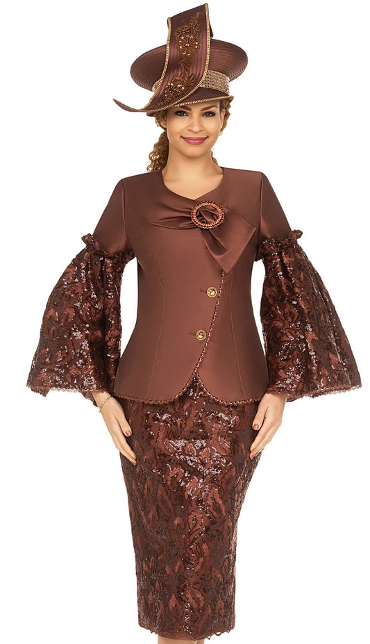 Giovanna G1304-CHC-H Church Suit-Hat
