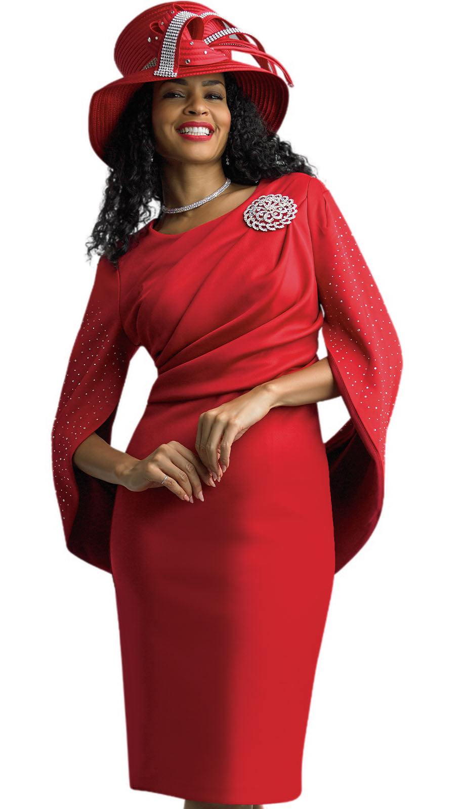 Womans Church Dress 3909-RED-QS Lily And Taylor