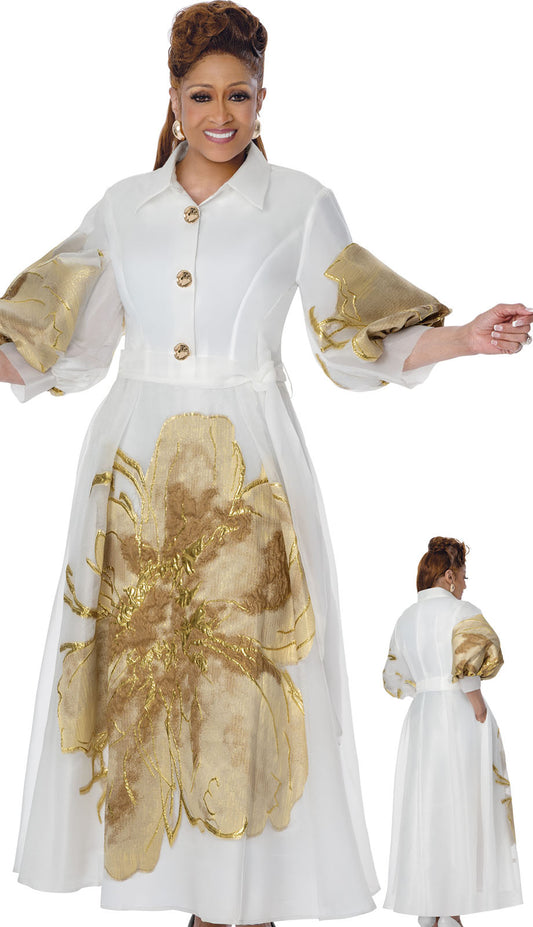 Dorinda Clark Cole 310321-WHT-QS Church Dress