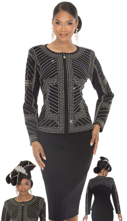 Donna Vinci 13471-BLK-H Church Hat
