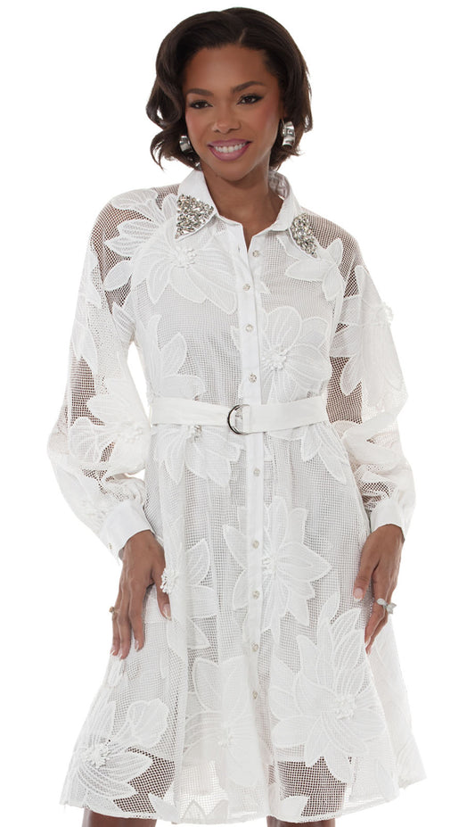 Love The Queen 17648-WHT Church Dress