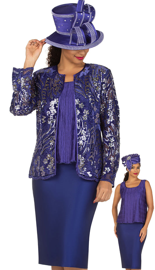 Giovanna G1180-PUR-CO Church Suit