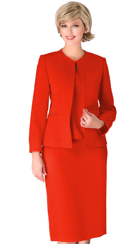 Giovanna S0721-OGR-CO ( 3pc Renova Ladies Suit For Church With Collarless Jacket )
