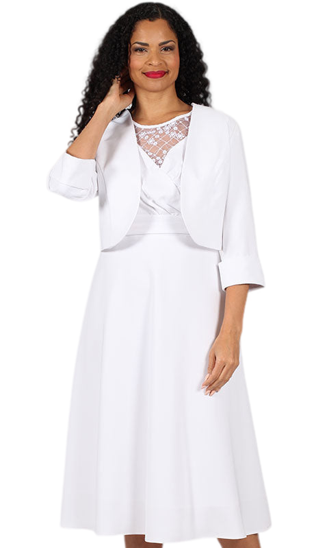 Diana Couture 8695-WHT Church Dress