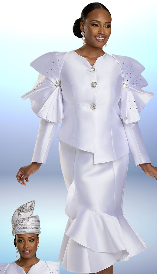 Donna Vinci 12155-WHT-QS Church Suit