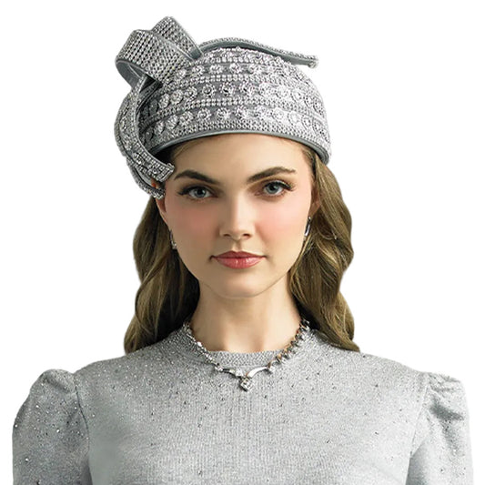 Lily and Taylor H143-SLV-QS Church Hat