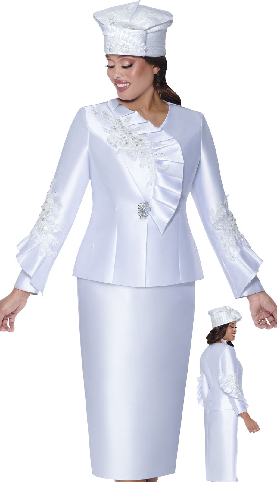 GMI G400862-WHT-H Church Suit-Hat