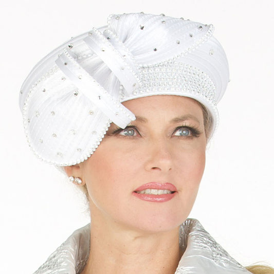 Giovanna HR22124-WHT-QS Church Hat