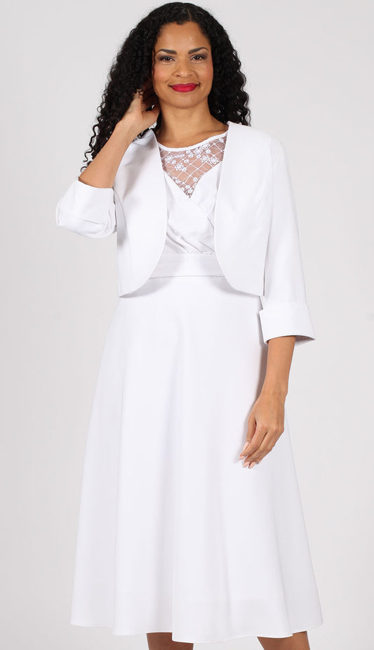 Diana Couture 8695-WHT-CO Church Dress