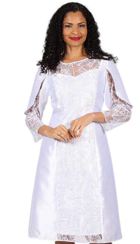 Diana Couture 8696-WHT Church Dress