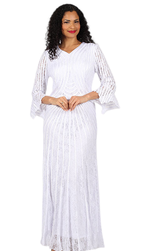 Diana Couture 8742-WHT Church Dress
