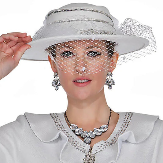 Champagne H5960-WHT-QS Church Hat