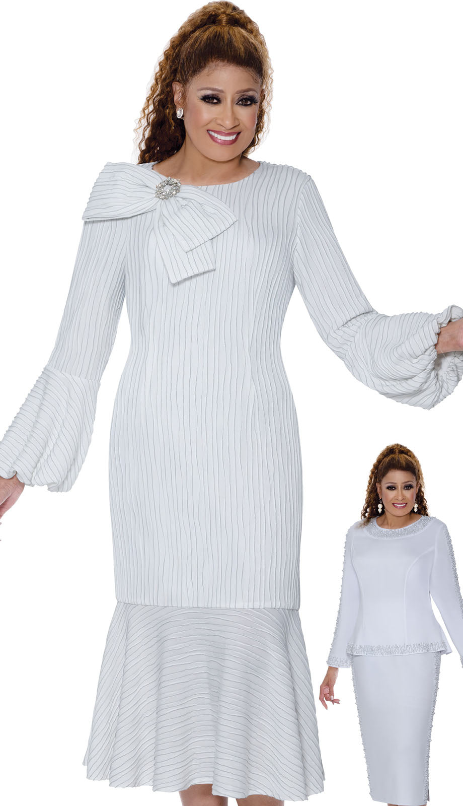 Dorinda Clark Cole 309612-WHT Church Dress