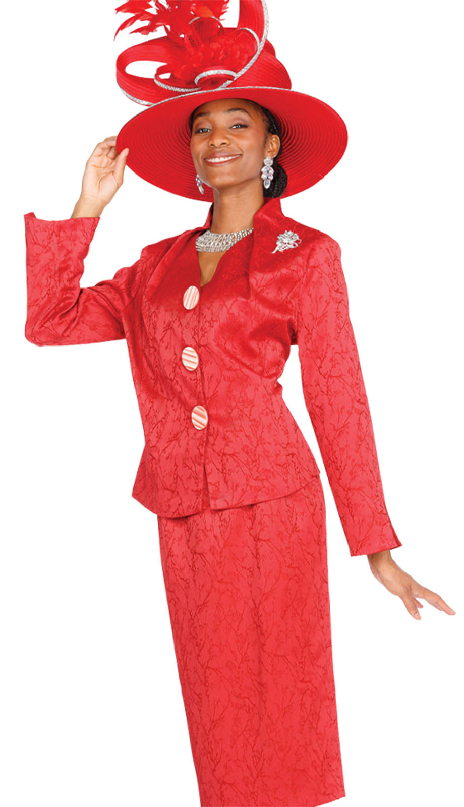 Aussie Austine 6015-H Church Suit for Ladies-Hat