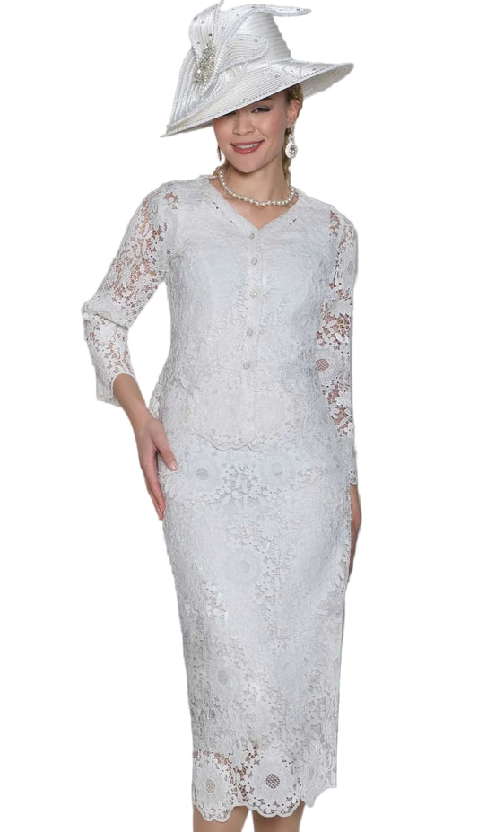 Lily and Taylor 5117-WHT-QS Church Suit