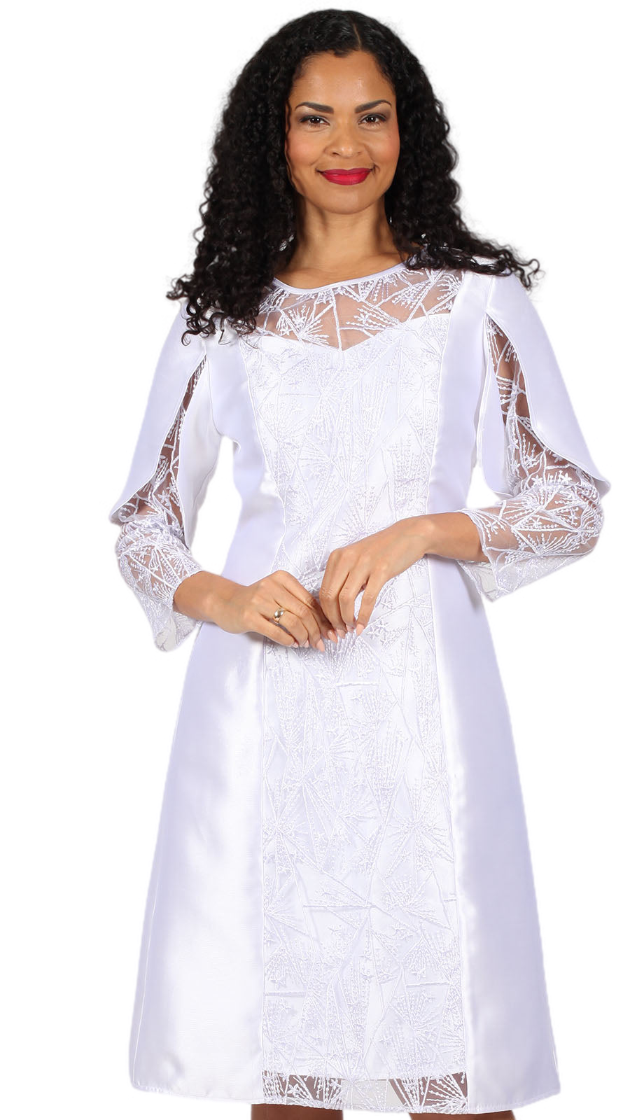 Diana Couture 8696-WHT-CO Church Dress