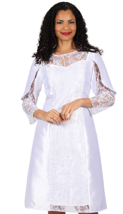 Diana Couture 8696-WHT-CO Church Dress