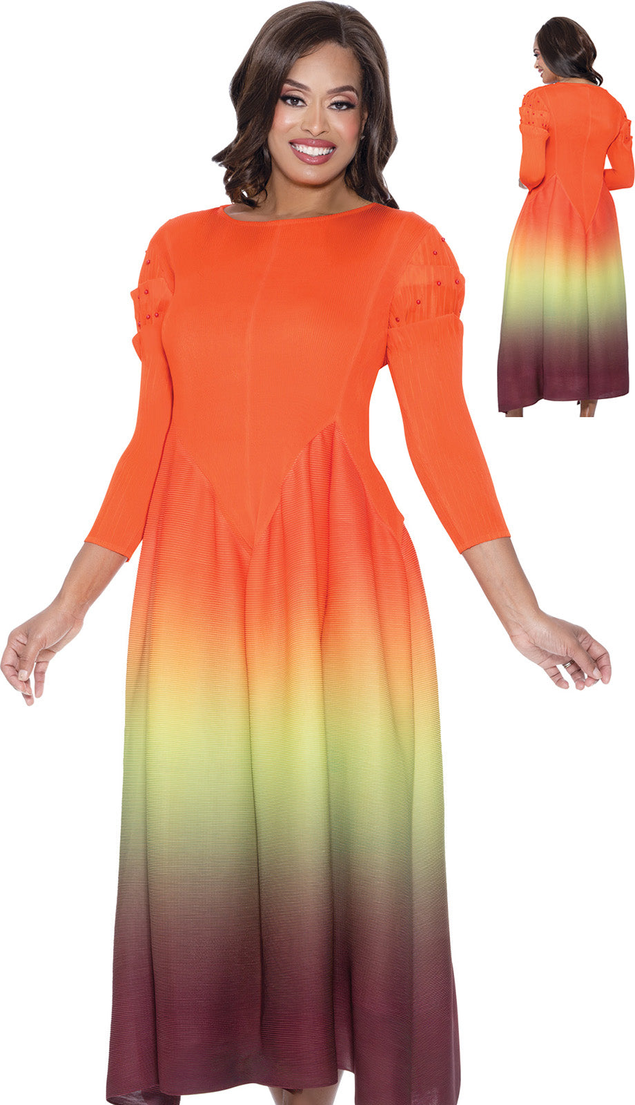 Divine Casuals DC1831-ORG Ladies Dress