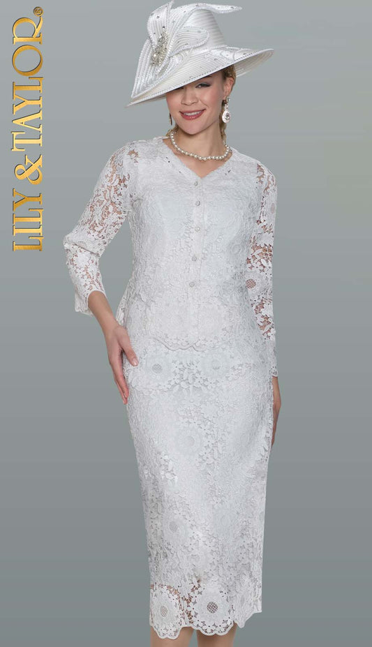 Lily And Taylor 5117-WHT Church Suit