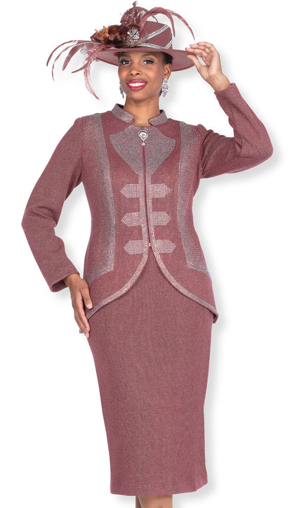 Champagne Italy Knit 5967-LBRN-QS Church Suit for Women