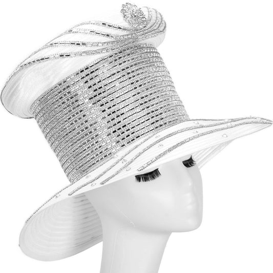 Giovanna HR22134-WHT-QS Womens Church Hat