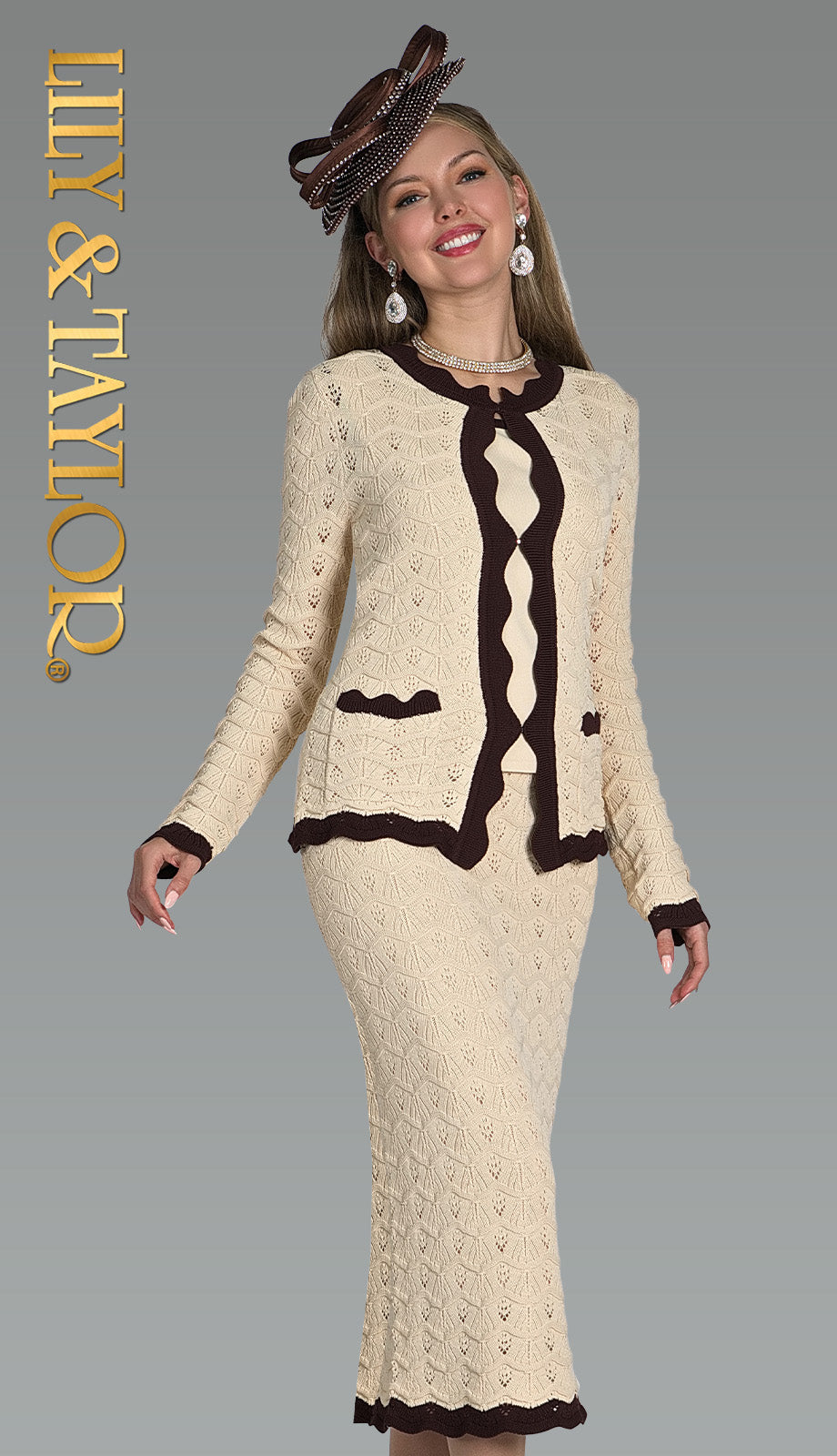 Lily And Taylor 936-BEI Church Suit