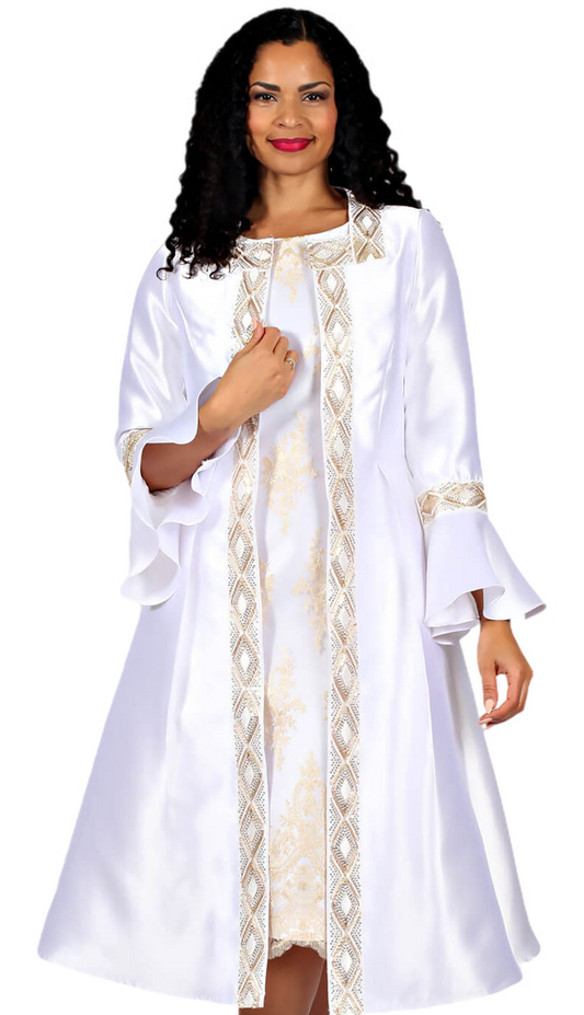 Diana Couture 8791-WHT Church Dress