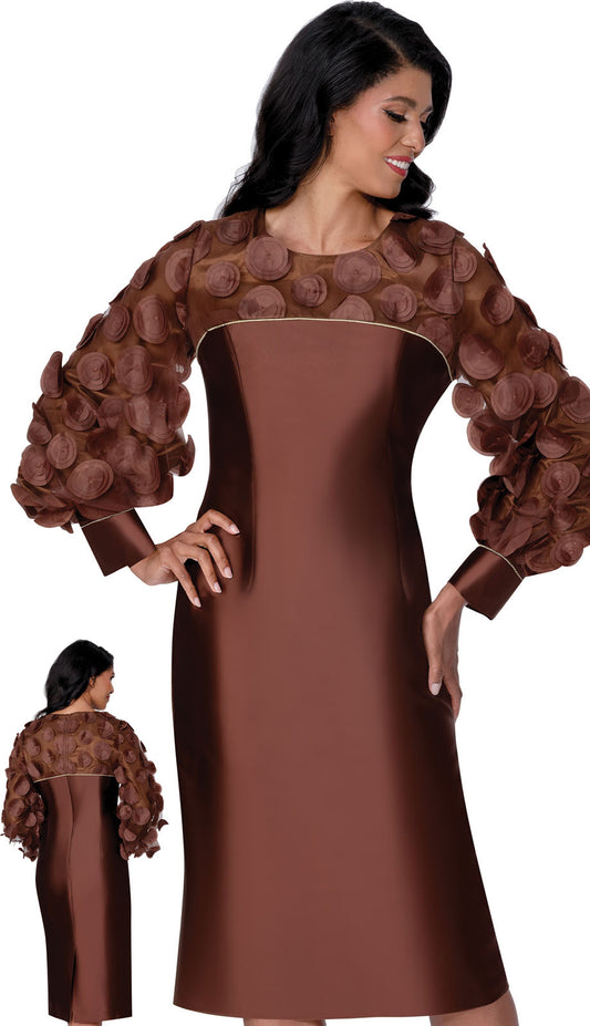 Nubiano 100641-BRN-QS Womens Church Dress