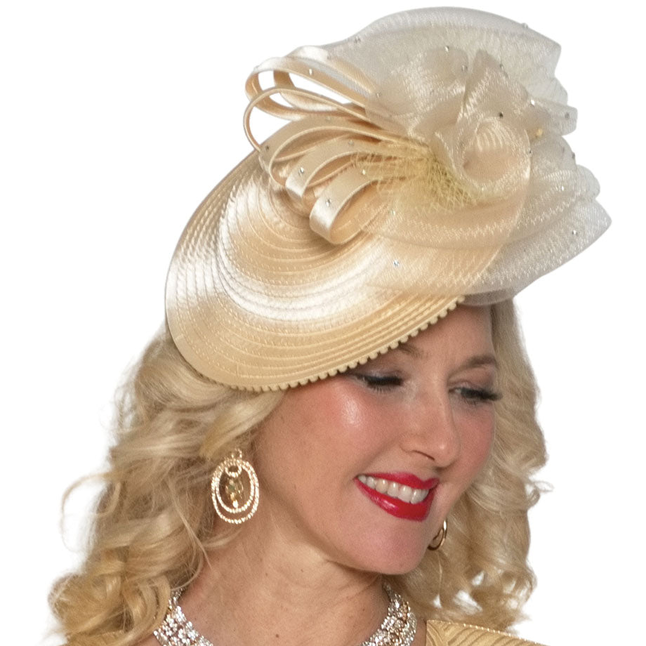 Lily and Taylor HAT H166-GLD-QS Church Hat